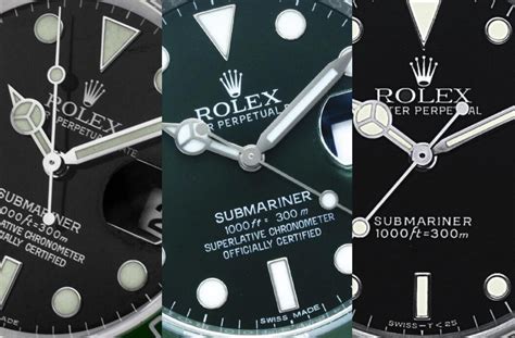 rolex submariner dial types